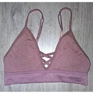 Victoria's Secret PINK Mauve Glitter Unlined Triangle Bralette Size Extra Small